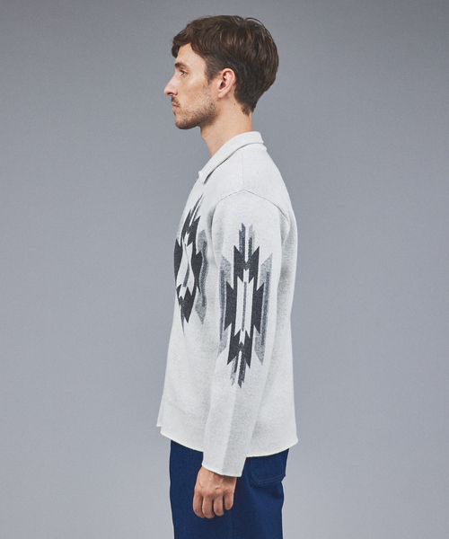 DESIGNWORKS（デザインワークス） カーディガン 「チマヨ柄」ジップ