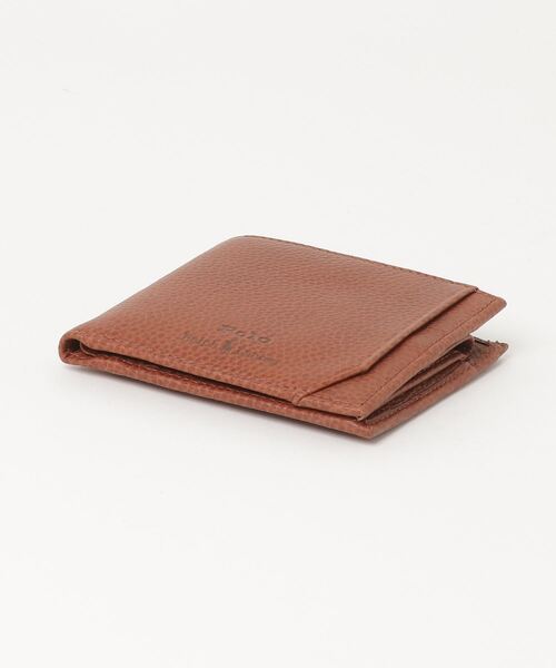 POLO RALPH LAUREN 財布 ペブルド レザー ビルフォールド コイン
