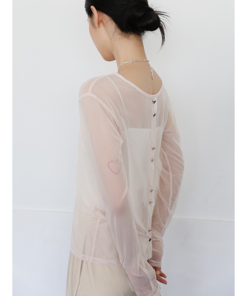 tシャツ sheer mesh heart cardigan レディース