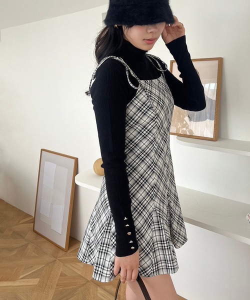 mira- ̗̀　ダブルレースアップリボンワンピース ブラック　 ̖́- レース切替リボンドレス(ブラック)SR1-308BL-M | OTONA DRESS