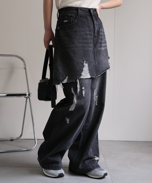 Hinechi プロデュース アシメレイヤードデニム SHINYAKOZUKA [ RE-BAGGY ] INDIGO | ロイド・エフダブリュー