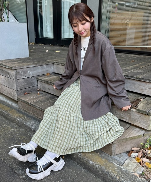 SOLLON. スカート チェック柄ティアードスカート : ZOZOTOWN