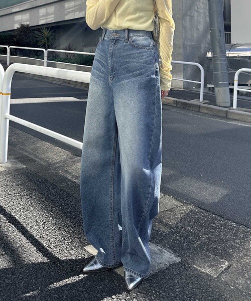 andme（アンドミー） ワイドパンツ ジーンズ デニム デニムパンツ