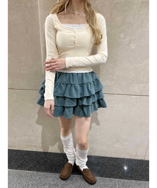 PHILLY（フィリー） スカート 「PHILLY」デニム3段フリルミニスカート