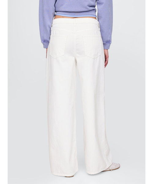 【関税込み】Sportmax ホワイト ローライズ ジーンズ GAP ジーンズ デニム デニムパンツ ローライズ エクストラバギー