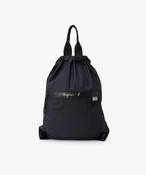極美品 アニエスベー リュックサック A4収納可能 ナイロン 黒 ロゴプレート 極美品 アニエスベー リュックサック A4収納可能 ナイロン 黒