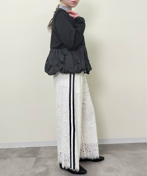 Virca ワイドパンツ パンツ サイドラインレースパンツ レディース