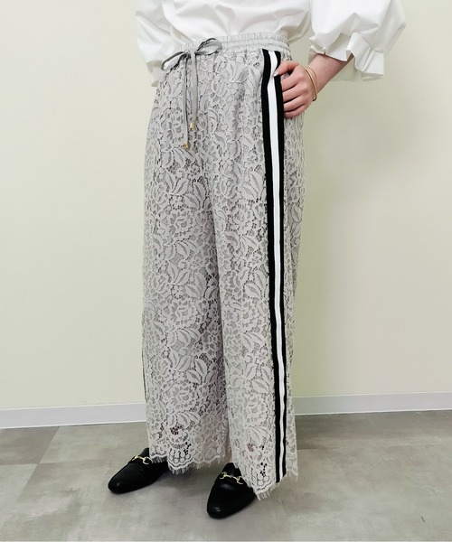 Virca ワイドパンツ パンツ サイドラインレースパンツ レディース