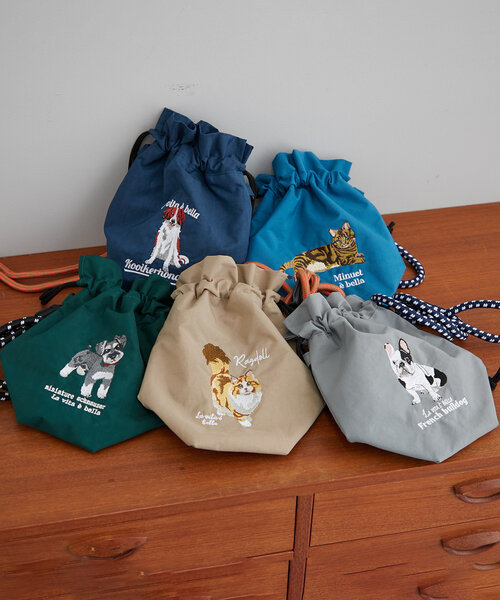 ロブスター刺繍 茄子紺カラー ミニトートBAG バッグ