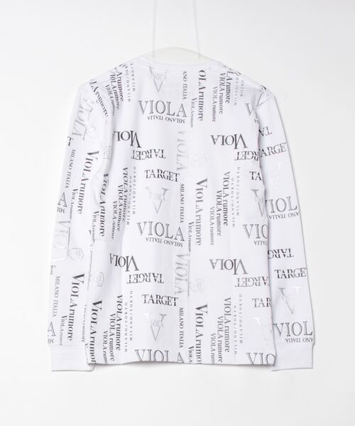 VIOLA RUMORE Vネックシャツ L ホワイト VIOLA rumore ヴィオラ 長袖Tシャツ メンズ ロゴ ブランド T