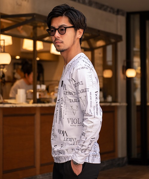 VIOLA RUMORE Vネックシャツ L ホワイト VIOLA rumore 【10％OFFクーポン対象】VIOLA ヴィオラルモーレ