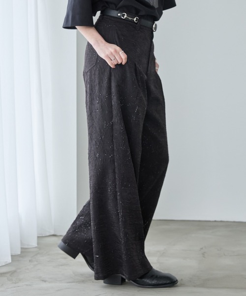 Spielio スラックス 「Spielio」Foil printed embossed slacks