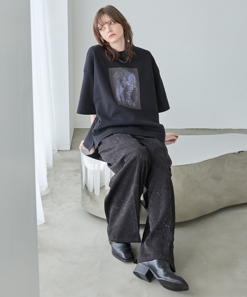 Spielio スラックス 「Spielio」Foil printed embossed slacks