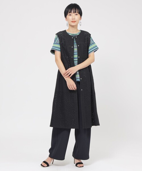 お決まりです　新品☆ジレ EVEX by KRIZIA ベスト ジレ 「ウォッシャブル」パンチング