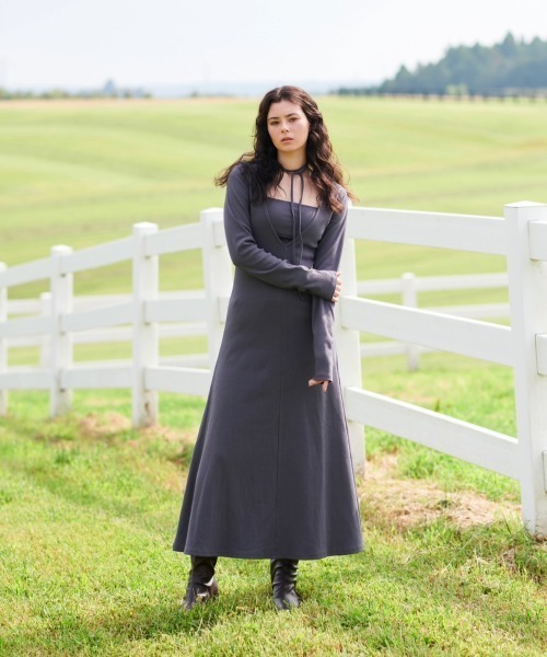 NOTRE emor（ノートルエモア） ワンピース ribbon neck bra top x knit