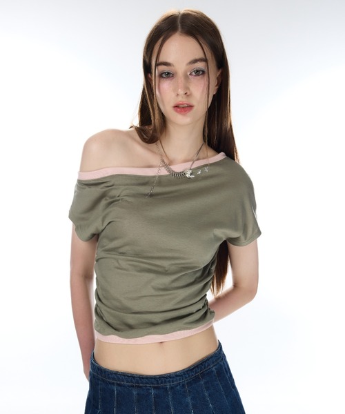 tシャツ L12 ONE-SHOULDER BOATNECK TOP レディース