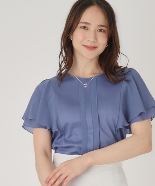 tシャツ 「手洗い可／日本製」異素材組合せのジャージトップス レディース COUP DE CHANCE tシャツ 「洗える／日本製」異素材組合せの