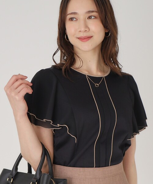 tシャツ 「洗える／日本製」異素材組合せのジャージプルオーバー レディース