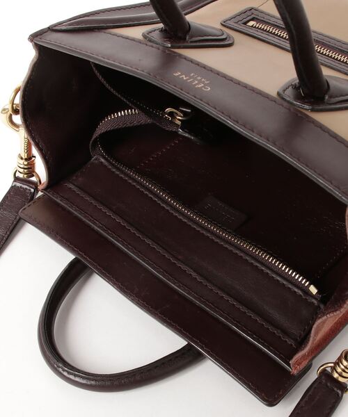 美品CÉLINE ブラウンレザー ハンドバッグ CELINE ハンドバッグ ブラウン レザー