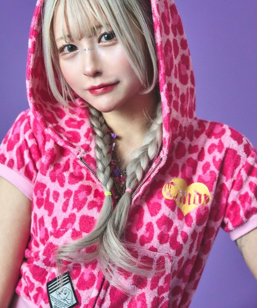 GALFY ヒョウ柄 パーカー　GAL豹パーカー GALFY (ガルフィー) GAL 豹パーカー - Black / ロック