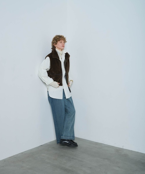 kha:ki ベスト ジレ 「KHA:KI / カーキ」STAND COLLAR FUR VEST