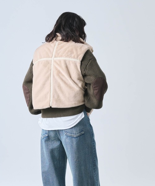 ベスト ジレ 「KHA:KI / カーキ」STAND COLLAR FUR VEST レディース kha:ki ベスト ジレ 「KHA:KI / カーキ」STAND COLLAR FUR VEST
