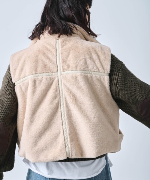 kha:ki ベスト ジレ 「KHA:KI / カーキ」STAND COLLAR FUR VEST