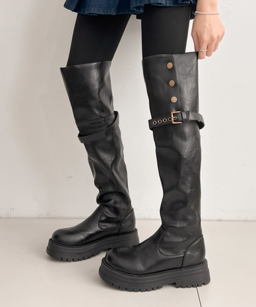 Shoes in Closet（シュークロ） ブーツ 厚底 2WAY スナップボタン