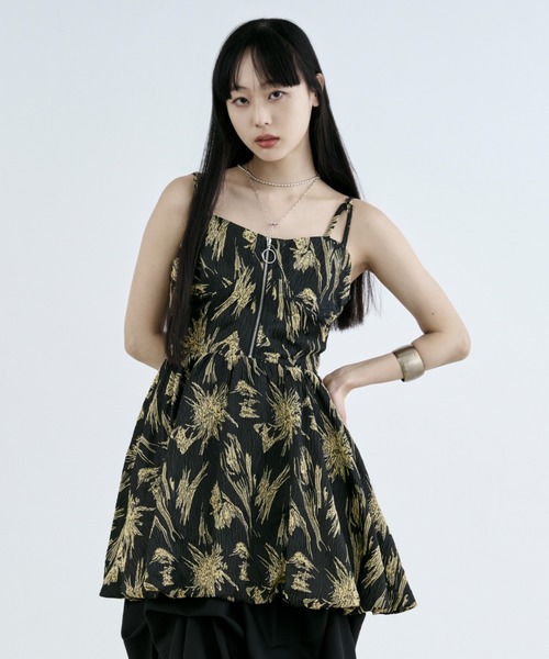 Ezick エジック Flower jacquard キャミチュニック Ezick（エジック）の「Flower jacquard キャミチュニック