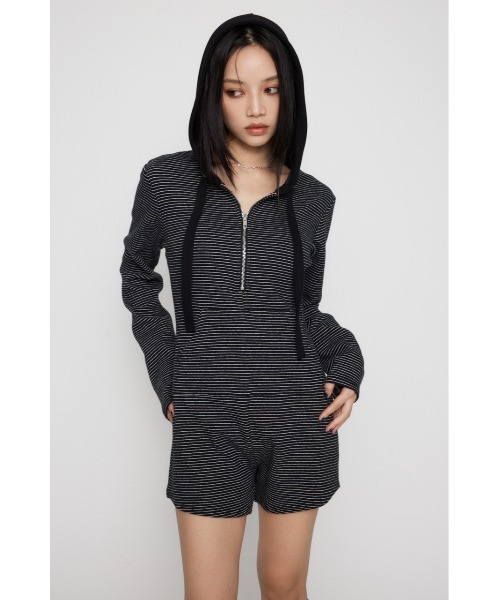 LAGUA GEM オールインワン BORDER HOODIE ロンパース レディース