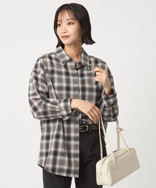 ブラウス シャツ 「size SHORTあり」ウール混ボイル シャツ -ウォッシャブル- レディース