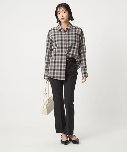 ブラウス シャツ 「size SHORTあり」ウール混ボイル シャツ -ウォッシャブル- レディース