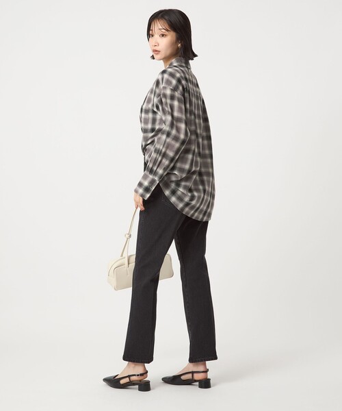 ブラウス シャツ 「size SHORTあり」ウール混ボイル シャツ -ウォッシャブル- レディース