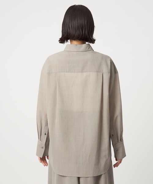 ブラウス シャツ 「size SHORTあり」ウール混ボイル シャツ -ウォッシャブル- レディース