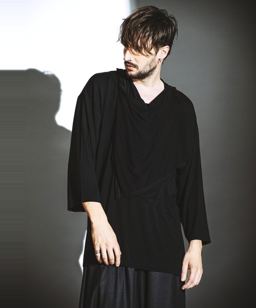 NO ID.（ノーアイディー） tシャツ 「NO ID.」Frill Stole Deep V-Neck