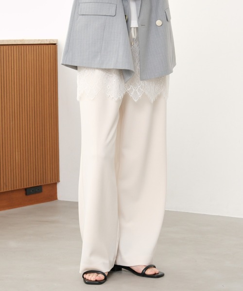 Elura（エルーラ） ワイドパンツ パンツ サマ見えリラクシーセミワイド