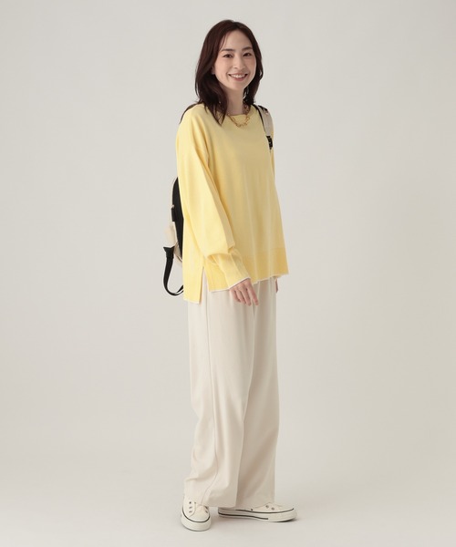 Elura（エルーラ） ワイドパンツ パンツ サマ見えリラクシーセミワイド