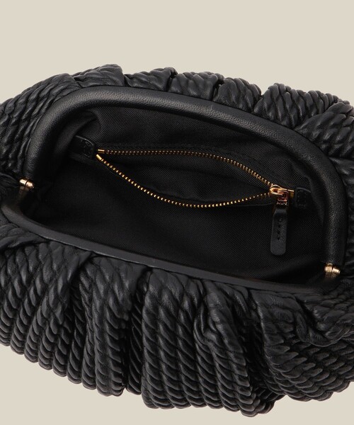 ROPE'（ロペ） クラッチバッグ パーティーバッグ ラムレザーロープ柄