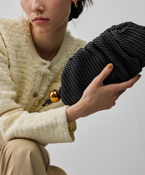 ROPE'（ロペ） クラッチバッグ パーティーバッグ ラムレザーロープ柄