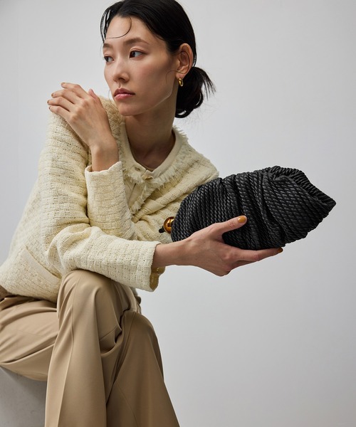 ROPE'（ロペ） クラッチバッグ パーティーバッグ ラムレザーロープ柄