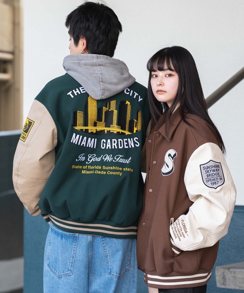 WEGO スタジャン WEGO/「25年秋冬新作」メルトンワッペン