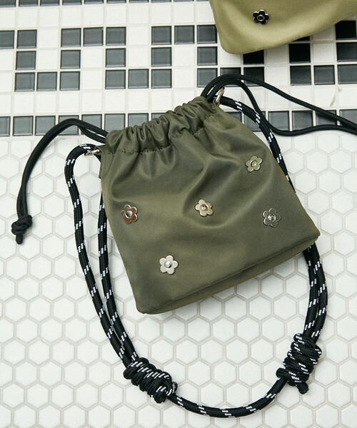 マリークワント PUBLUX コラボ ショルダーバッグ MARY QUANT × PUBLUX/マリークワント ワンポイント刺繍 ナイロン