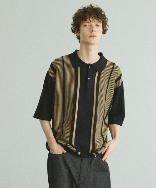 「Bleme」 半袖ニット M アイボリー メンズ_画像7