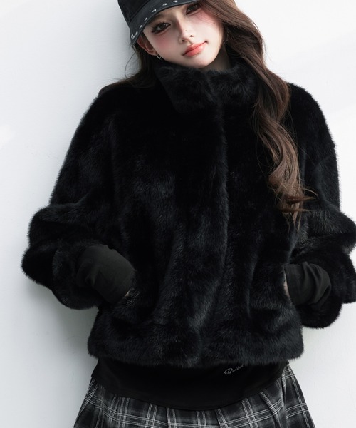 VEILA コート アウター フェイクファーボリュームジャケット