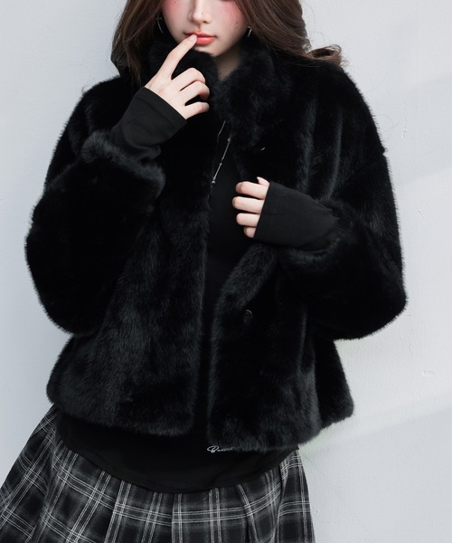 23区 lab. ✨未使用　ブラックファーコート 38 アウター　羽織り 23区 lab. ✨未使用 ブラックファーコート 38 アウター 羽織り