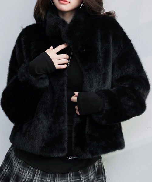 VEILA コート アウター フェイクファーボリュームジャケット