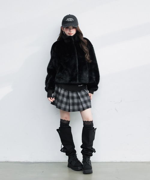 VEILA コート アウター フェイクファーボリュームジャケット