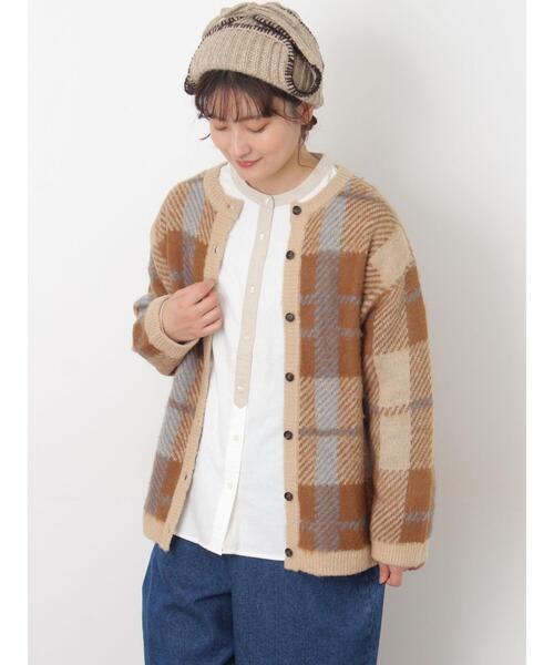shima　2Y 家の柄 カーディガン 楽天市場】アウトレット!!リングス 千鳥柄 ダブルジャガード ルーズ
