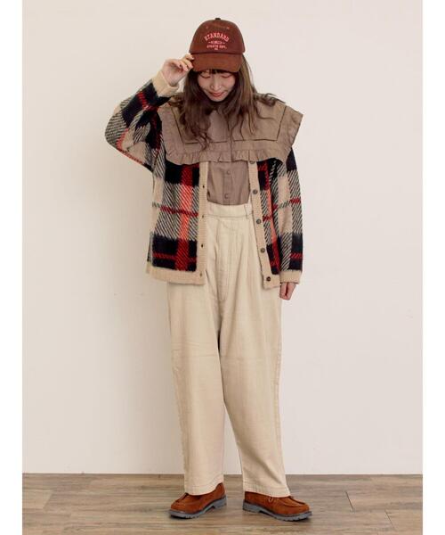 Samansa Mos2（サマンサモスモス） カーディガン シャギーチェック柄