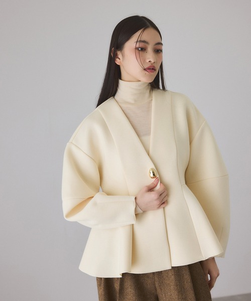 ADAM ET ROPE'（アダムエロペ） カーディガン エッグブローチ付き